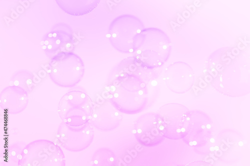 Beautiful Transparent Pink Soap Bubbles Background 