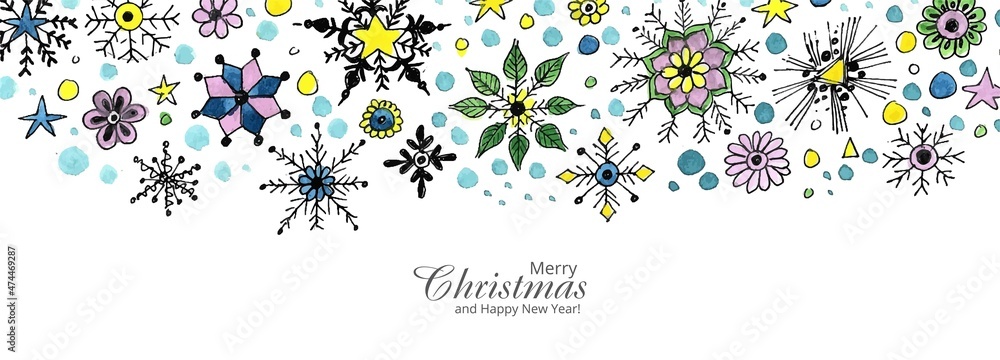 Beautiful artistic decorative christmas snowflake banner design