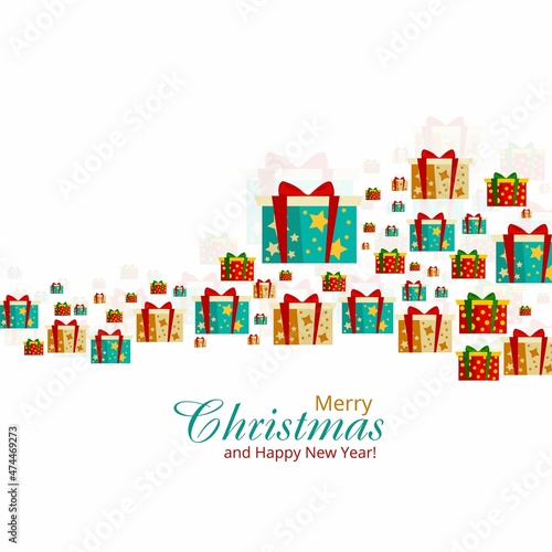 Christmas decorative colorful gift box celebration background