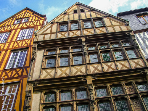 Old half-timbered houses in Rouen in France