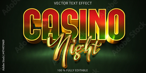 bold casino night vector text effect