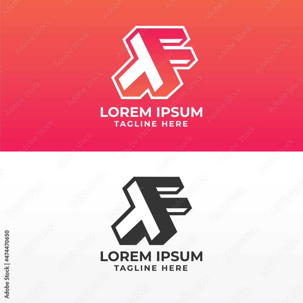 Fototapeta premium FT or TF Letter logo concept inspiration