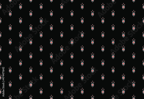 Geometric ethnic oriental seamless pattern traditional Design for background,carpet,wallpaper.clothing,wrapping,Batik fabric,Vector illustration.embroidery style - Sadu, sadou, sadow or sado