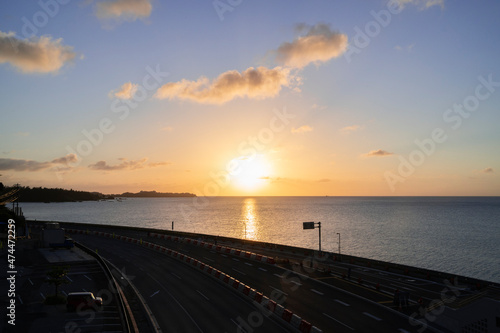 沖縄 名護湾の夕景