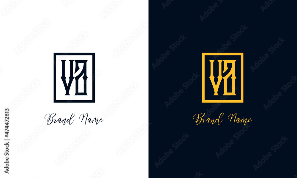Minimal Abstract letter VA logo.
