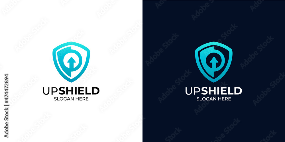 modern technology style shield logo modern technology style shield logo