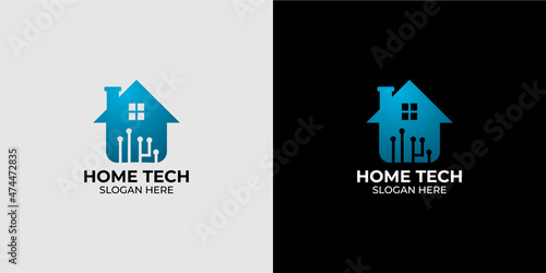 modern minimalist technology home logo