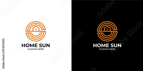 minimalist style home sun logo