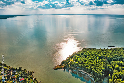 Summer landscape with a river. The Razdelnaya and Ob Rivers photo