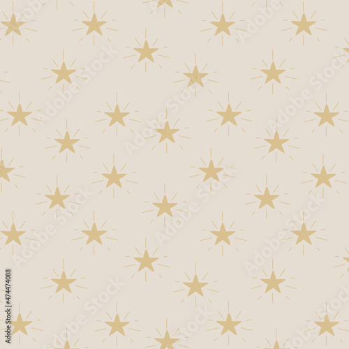 Christmas cheer stars seamless repeating pattern background. Trendy for fabric, texitle print, wallpaper, background, wrapping or invitation cards, packaging.