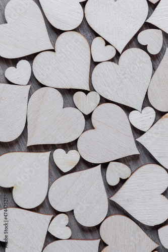 Background of wooden hearts