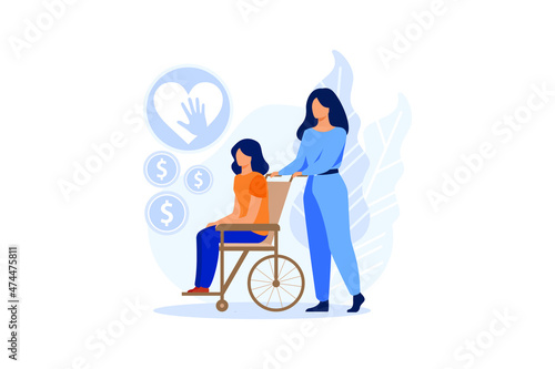 Social assistance flat modern design illustration