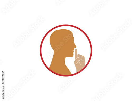Mute, keep silence, silent icon. Vector illustration. Flat design.