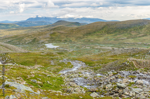 View of a rolling in mountain landscape