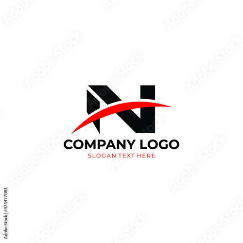 Free Download N letter swoosh logo with vector Free Design,  N logo vector, letter N  swoosh  logo vector, creative Letter N letter logo - GFXLoad