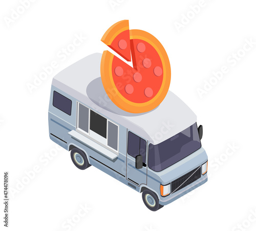 Food Truck Pizza Composition