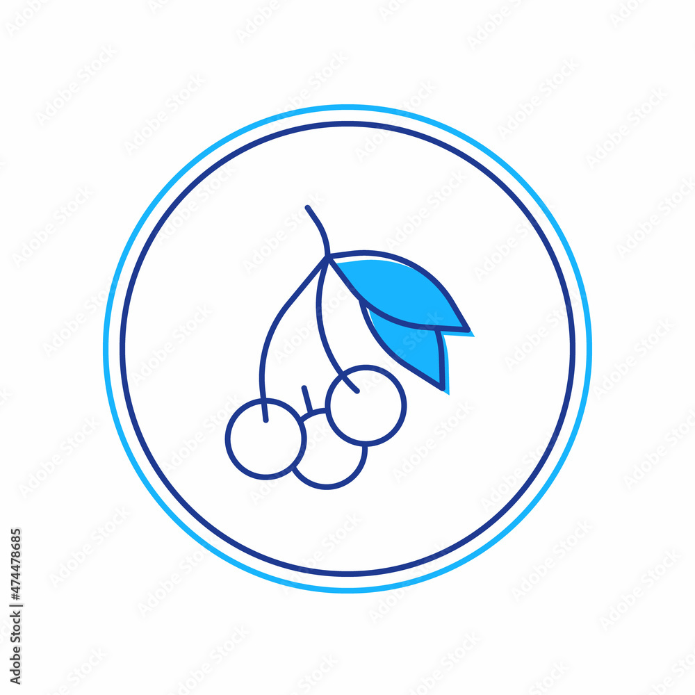 Filled outline Fresh summer berries icon isolated on white background. Berry fruit. Vector Filled outline Fresh summer berries icon isolated on white background. Berry fruit. Vector