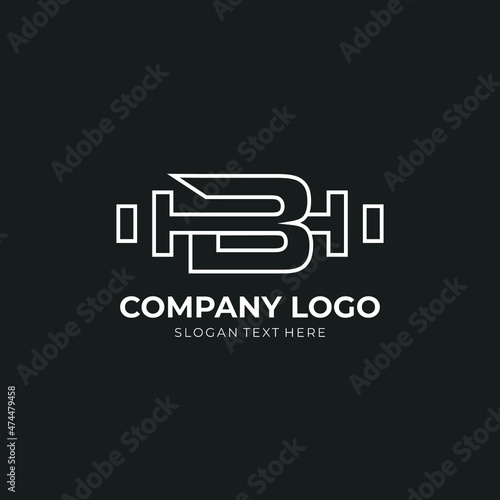 Letter B Logo With barbell. Fitness Gym logo. fitness vector logo design for gym and fitness