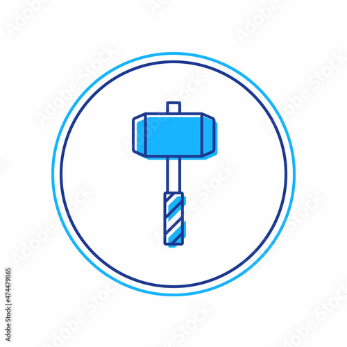 Filled outline Medieval battle hammer icon isolated on white background. Vector