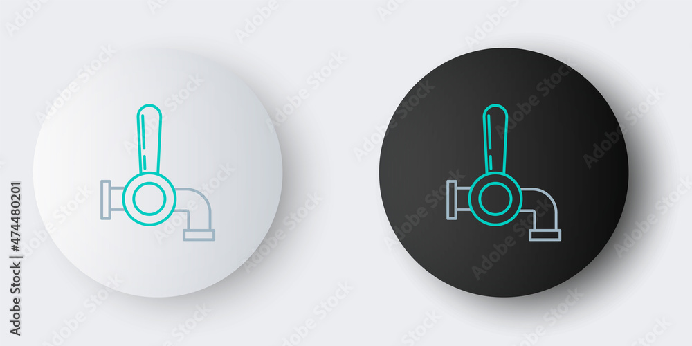 Line Beer tap icon isolated on grey background. Colorful outline concept. Vector