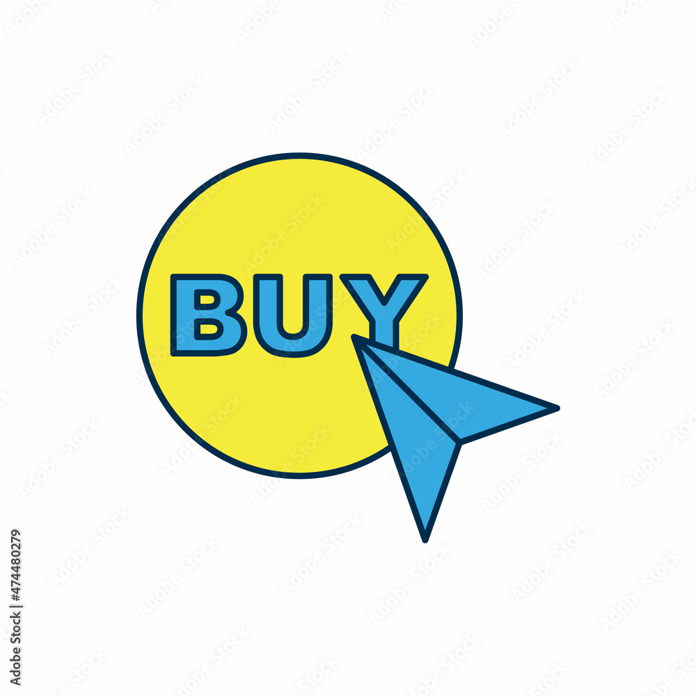 Filled outline Buy button icon isolated on white background. Vector Filled outline Buy button icon isolated on white background. Vector