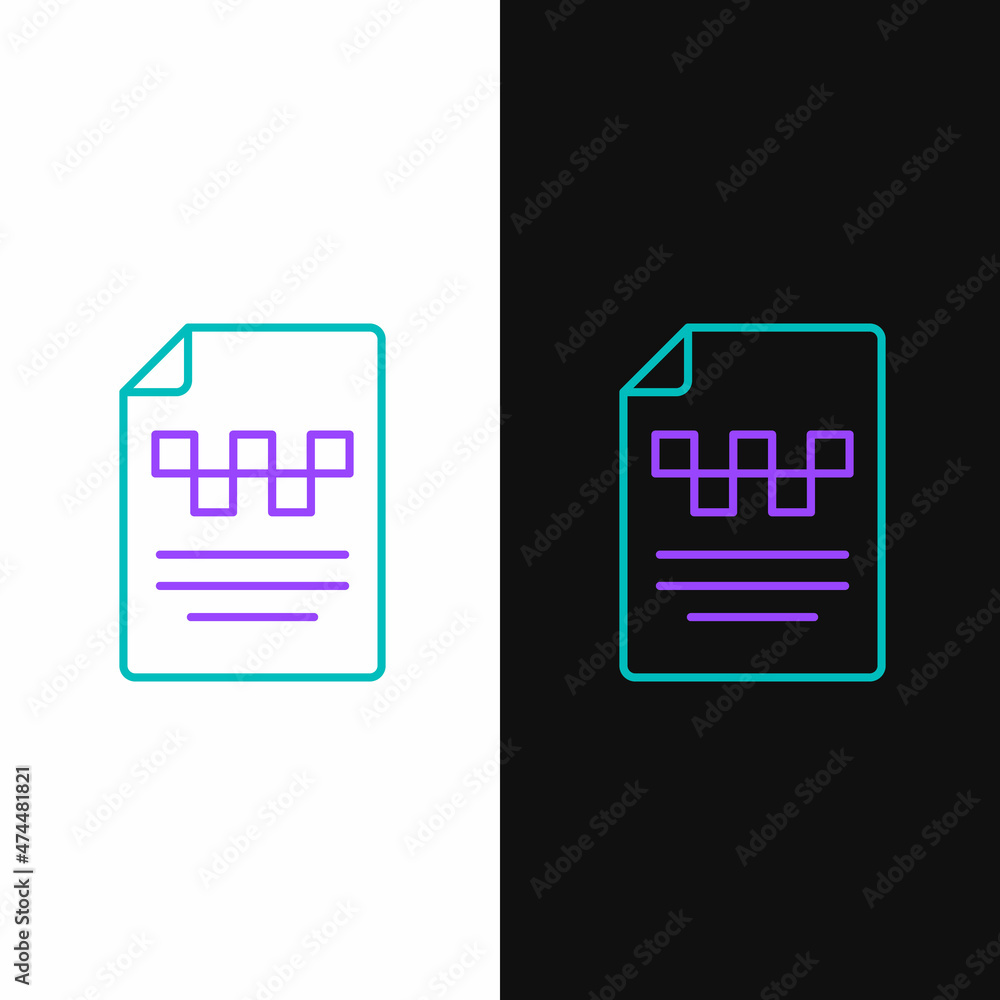 Line Taxi driver license icon isolated on white and black background. Colorful outline concept. Vector Line Taxi driver license icon isolated on white and black background. Colorful outline concept. Vector