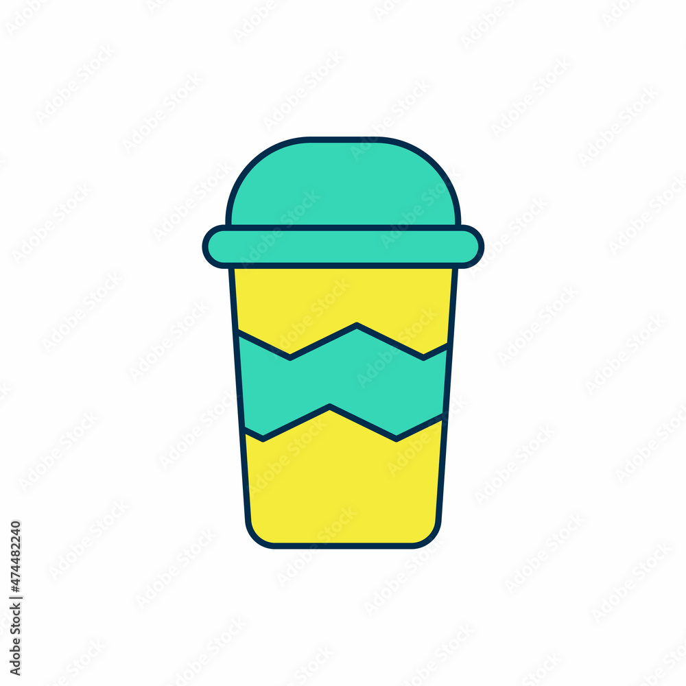 Filled outline Coffee cup to go icon isolated on white background. Vector Filled outline Coffee cup to go icon isolated on white background. Vector