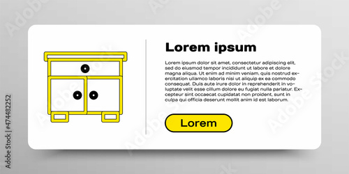 Line Furniture nightstand icon isolated on white background. Colorful outline concept. Vector