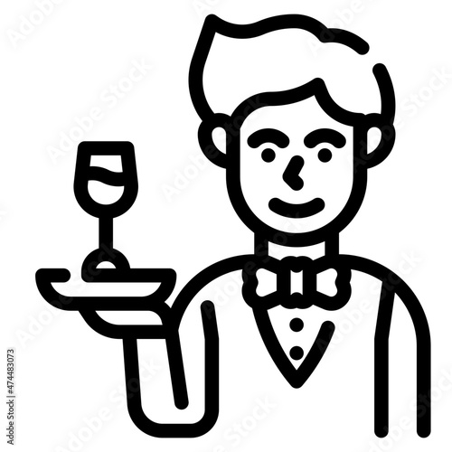 waiter outline icon