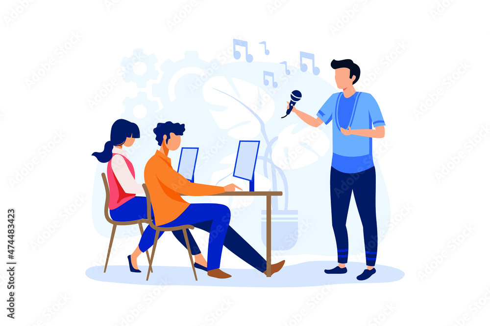 Role audition flat modern design illustration Role audition flat modern design illustration