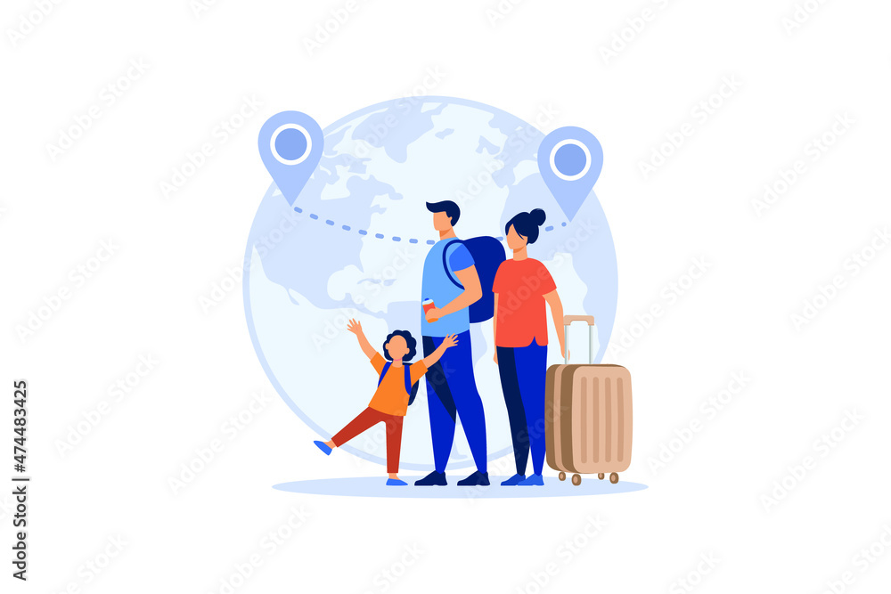 International migration flat modern design illustration