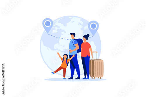 International migration flat modern design illustration