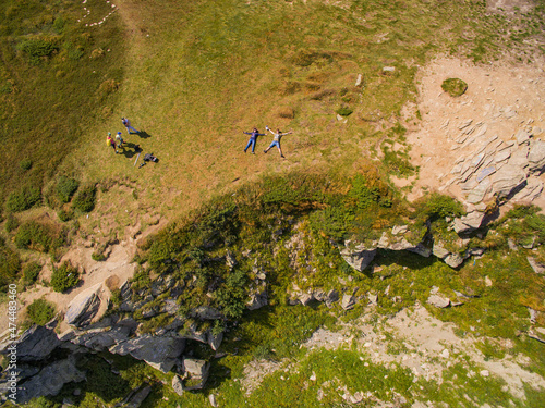 Aerial View of Great Green Ridge. Wooded Mountain Landscape photo