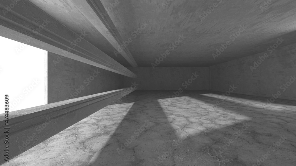 Obraz premium Abstract architecture background. Empty rough concrete interior