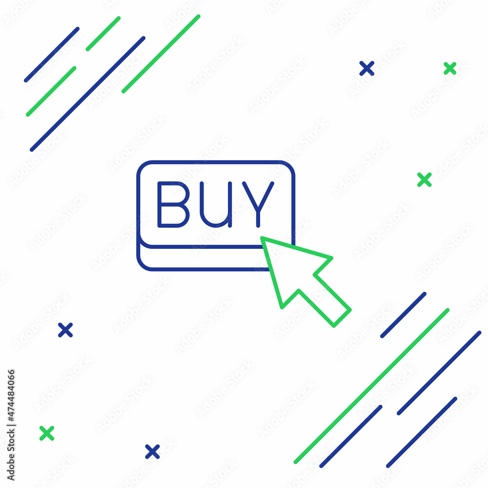 Line Buy button icon isolated on white background. Financial and stock investment market concept. Colorful outline concept. Vector