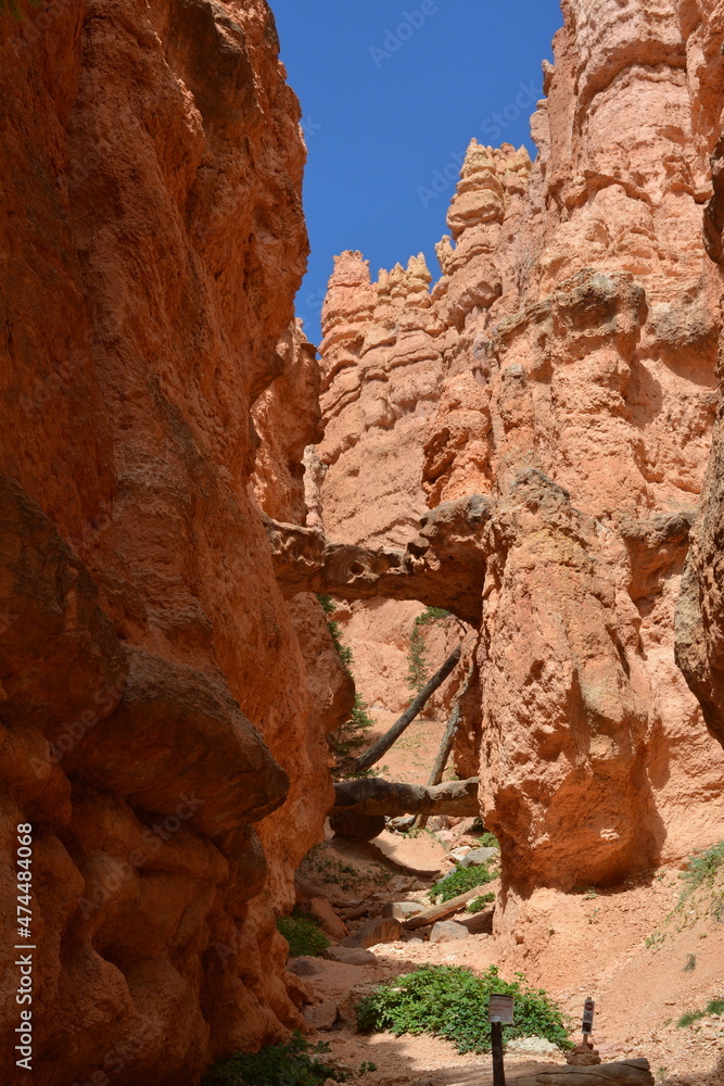 Double natural bridge on Navajo Loop Trail in Bryce canyon national park