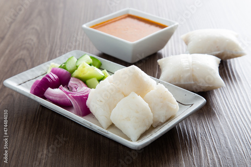 Nasi Himpit or rice cube photo