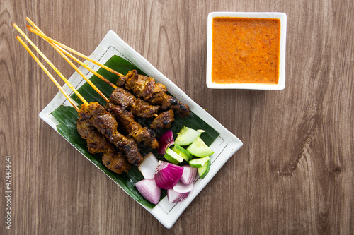 Malaysian mutton satay with delicious peanut sauce.