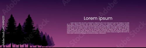 tree silhouette landscape vector illustration good for web banner, card business, backdrop, background, wallpaper, design template, and tourism design