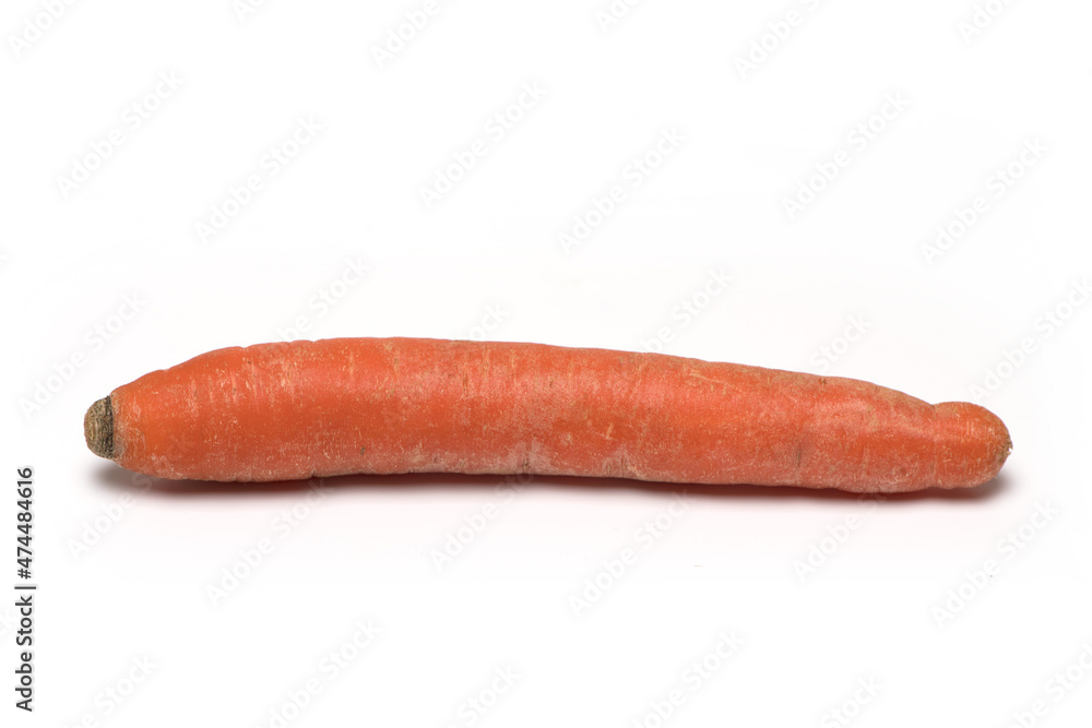 one orange carrot isolated on white background one orange carrot isolated on white background