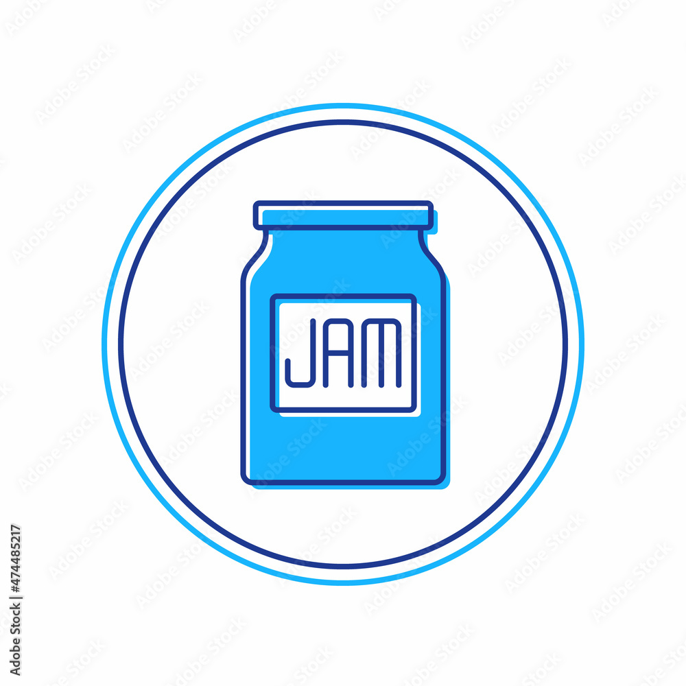 Filled outline Jam jar icon isolated on white background. Vector Filled outline Jam jar icon isolated on white background. Vector