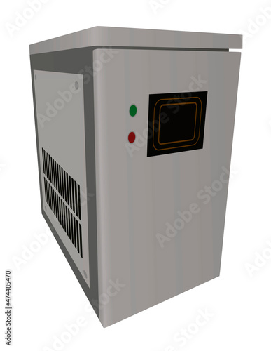 Grey battery storage isolated. vector