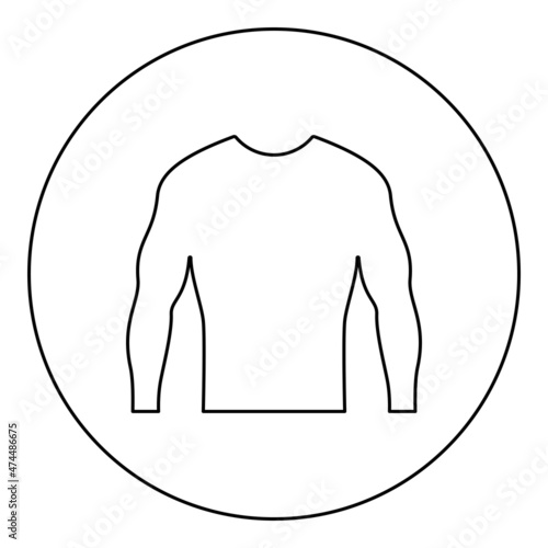 Rushguard Rashguard icon in circle round black color vector illustration image outline contour line thin style