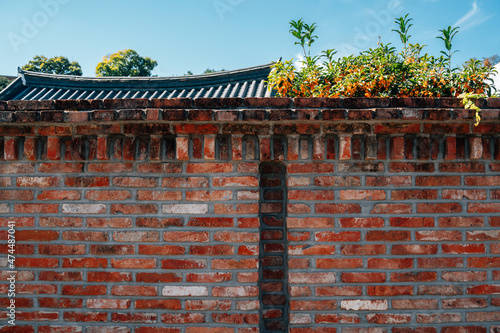 Old brick wall at Yangnim history and culture village in Gwangju, Korea photo