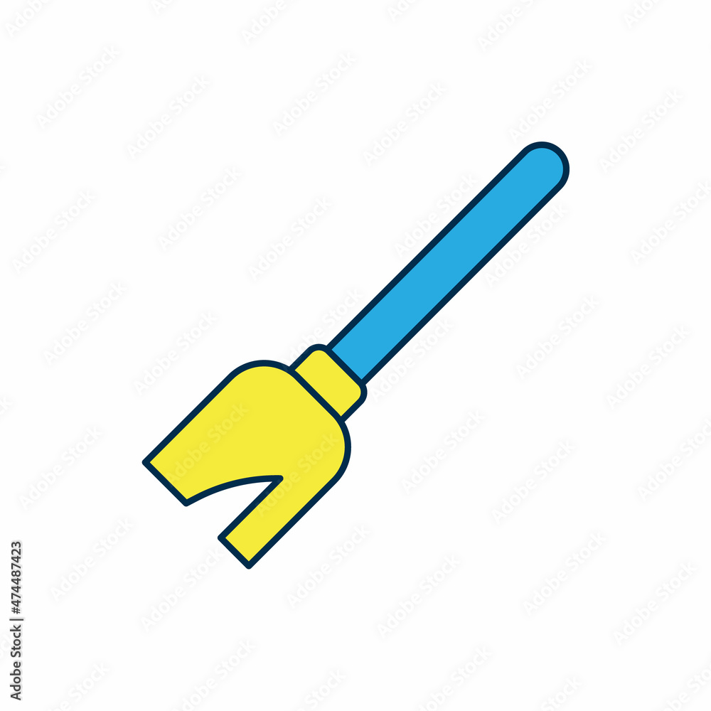Filled outline Witches broom icon isolated on white background. Happy Halloween party. Vector Filled outline Witches broom icon isolated on white background. Happy Halloween party. Vector