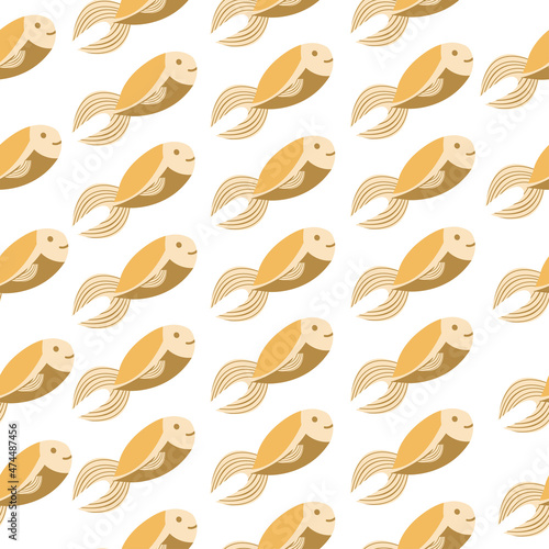 pattern with fish, flock of fry, children's marine print
