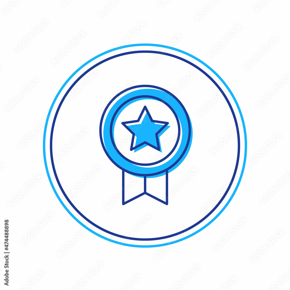 Filled outline Game rating with medal icon isolated on white background. Level results for game. Vector Filled outline Game rating with medal icon isolated on white background. Level results for game. Vector