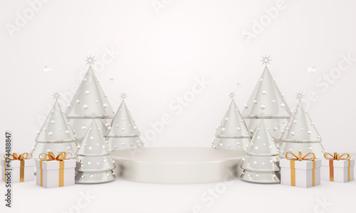 Christmas day for Party and Celebrations in Wall Background. 3D illustration  3D rendering