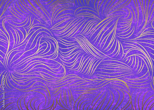 Golden Abstract  decorative paper texture  background  for  artwork  - Illustration