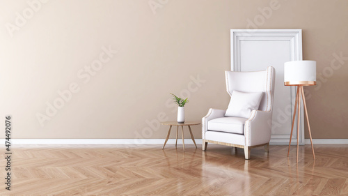 Room interior with Wall Background. 3D rendering ,3D illustration 